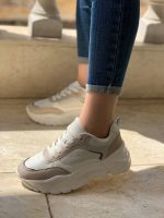 کتونی لژدار سفید کرمی مکس