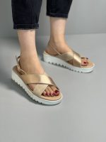 صندل بندی کرمی زیرسفید زنانه