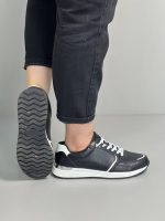 کتونی چرم مشکی پشت سفید اسمارا - تصویر 3