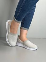 کفش جورابی زنانه طوسی روشن - تصویر 2